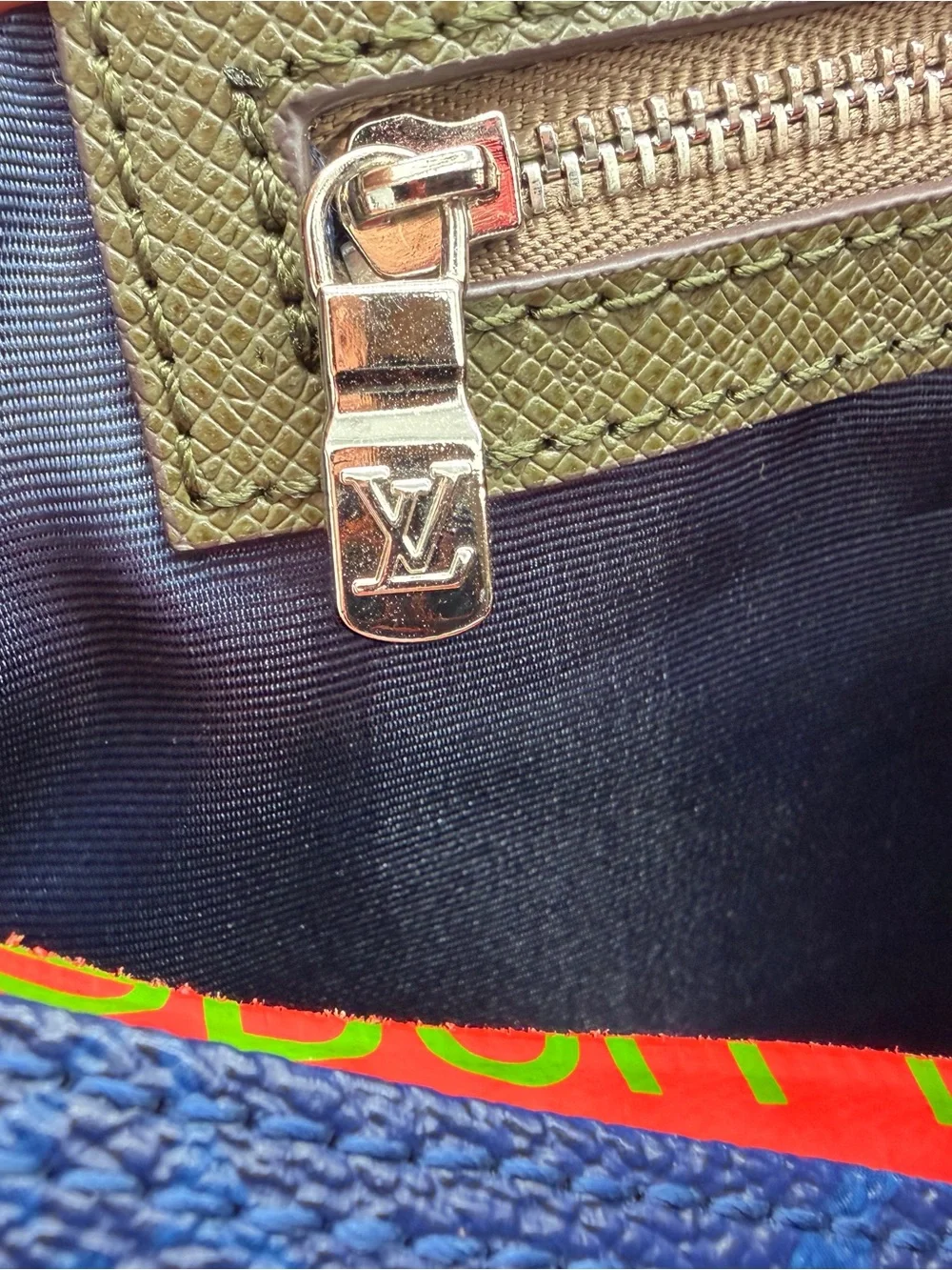 Louis Vuitton Blue Taigarama Monogram Keepall Bandouliere 50